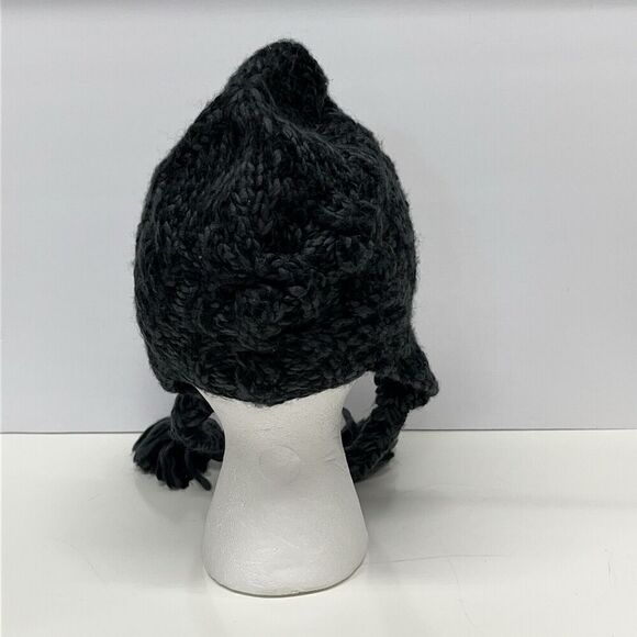 The North Face Women's OS Peruvian Cable Wool Blend Beanie Hat Ski Snow Black - Picture 4 of 8